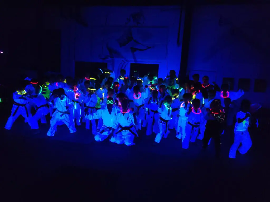 Glow in the dark karate class